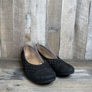 Gabor Black Suede Flats